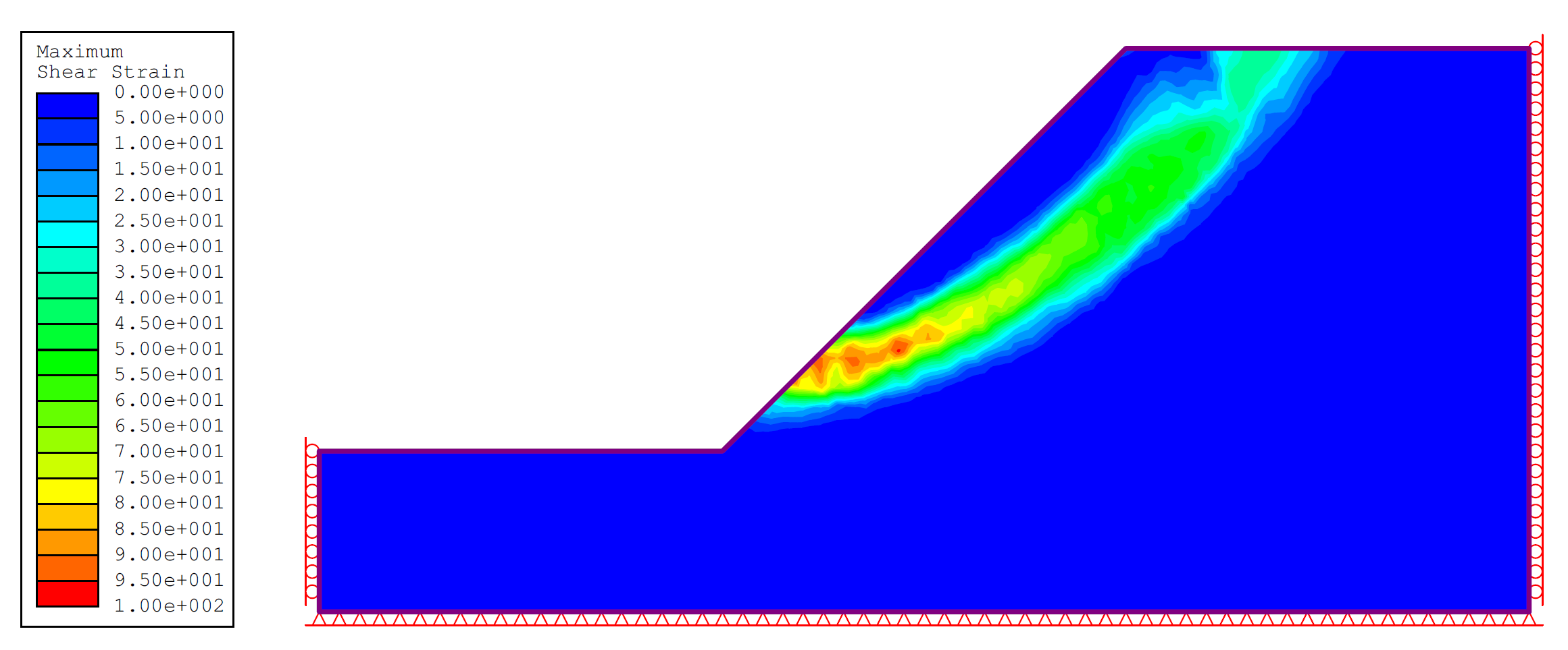 Slope stability shear failure